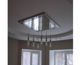 Зеркальное панно на потолок из квадратной зеркальной плитки