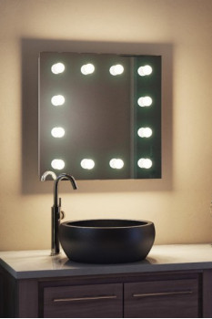 Зеркало для макияжа с лампочками в ванную комнату Регал 80х80 см